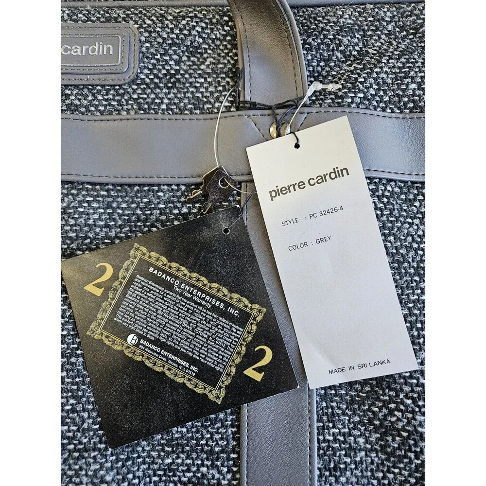 Pierre Cardin Vintage 5 Piece Grey Tweed Luggage Suitcase Set Brand New W/ Tags